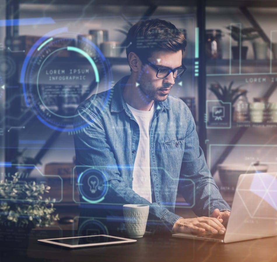 ai readiness services person working on computer