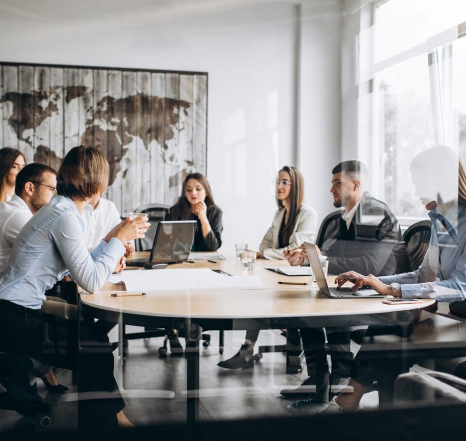 faq and onboarding group people working