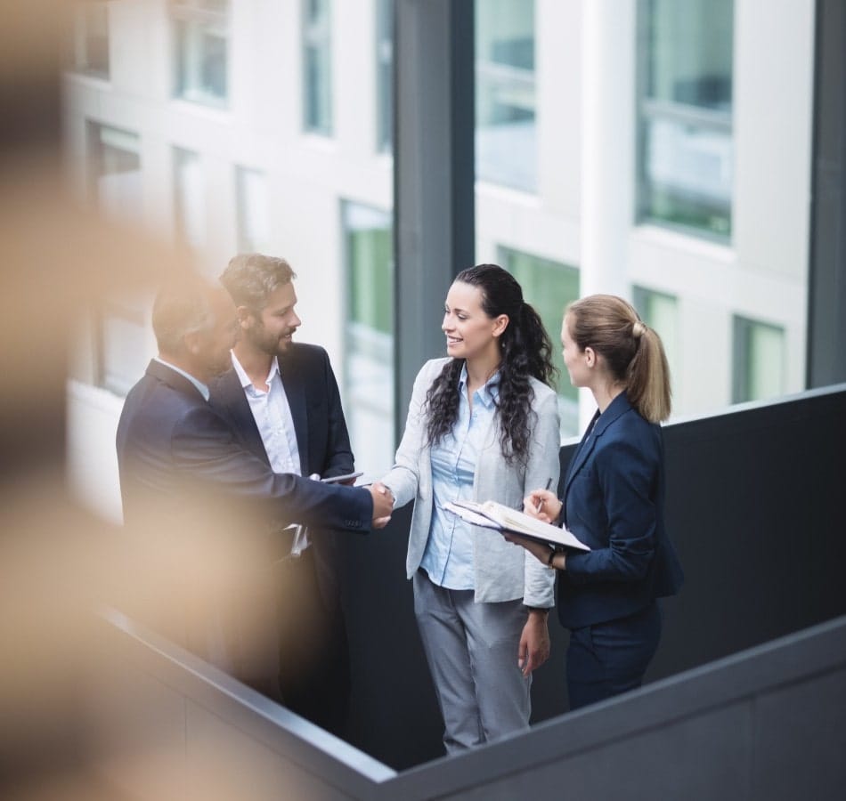 our approach businesspeople having discussion