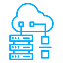 public private and hybrid cloud migration icon