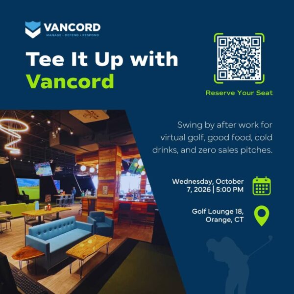 tee it up with vancord fall golf event graphic