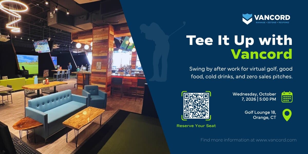 tee it up with vancord fall golf event graphic